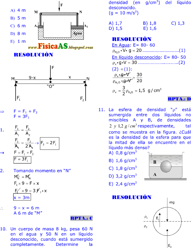 hidrostatica problemas resueltos pdf
