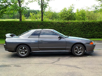 Side Profile of Grey 1989 Nissan Skyline GTR R32 Imported to America