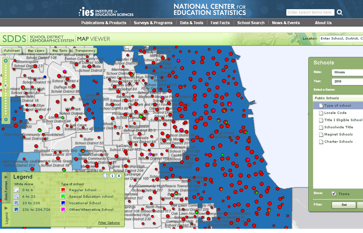 the national center for education statistics has a wealth of data that can be used to understand education issues in illinois and the us this map the national center for education statistics has a wealth of data that can be used to understand education issues in illinois and the us this map