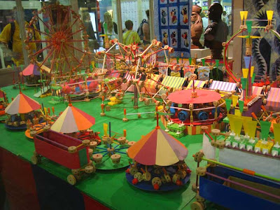 Mini midway made out of tinker toys, very colorful