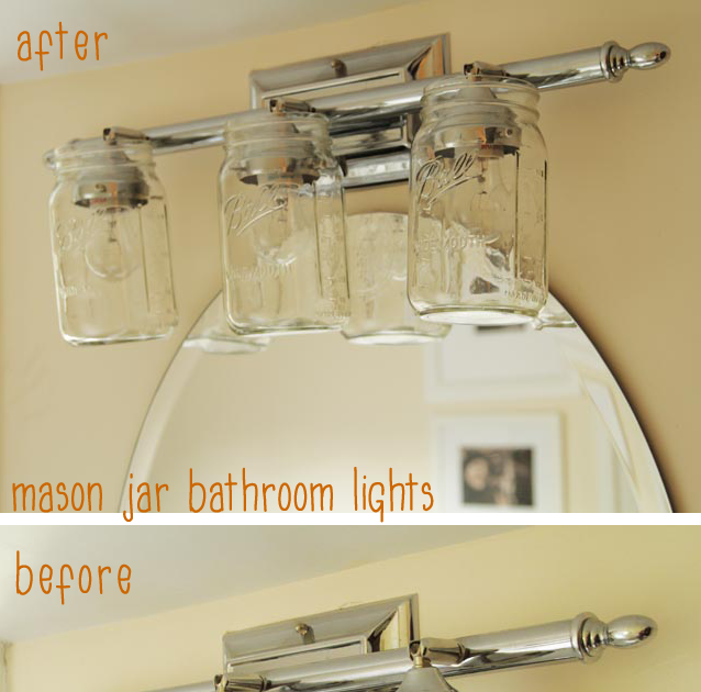 Black and White and Loved All Over Stuff I Made Mason Jar Bathroom