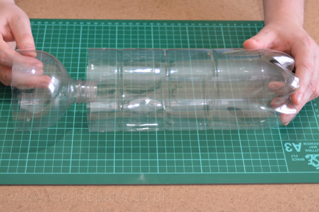 Cut off the bottle top Cut off the bottle top