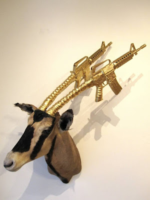 antelope taxedermy m16 art