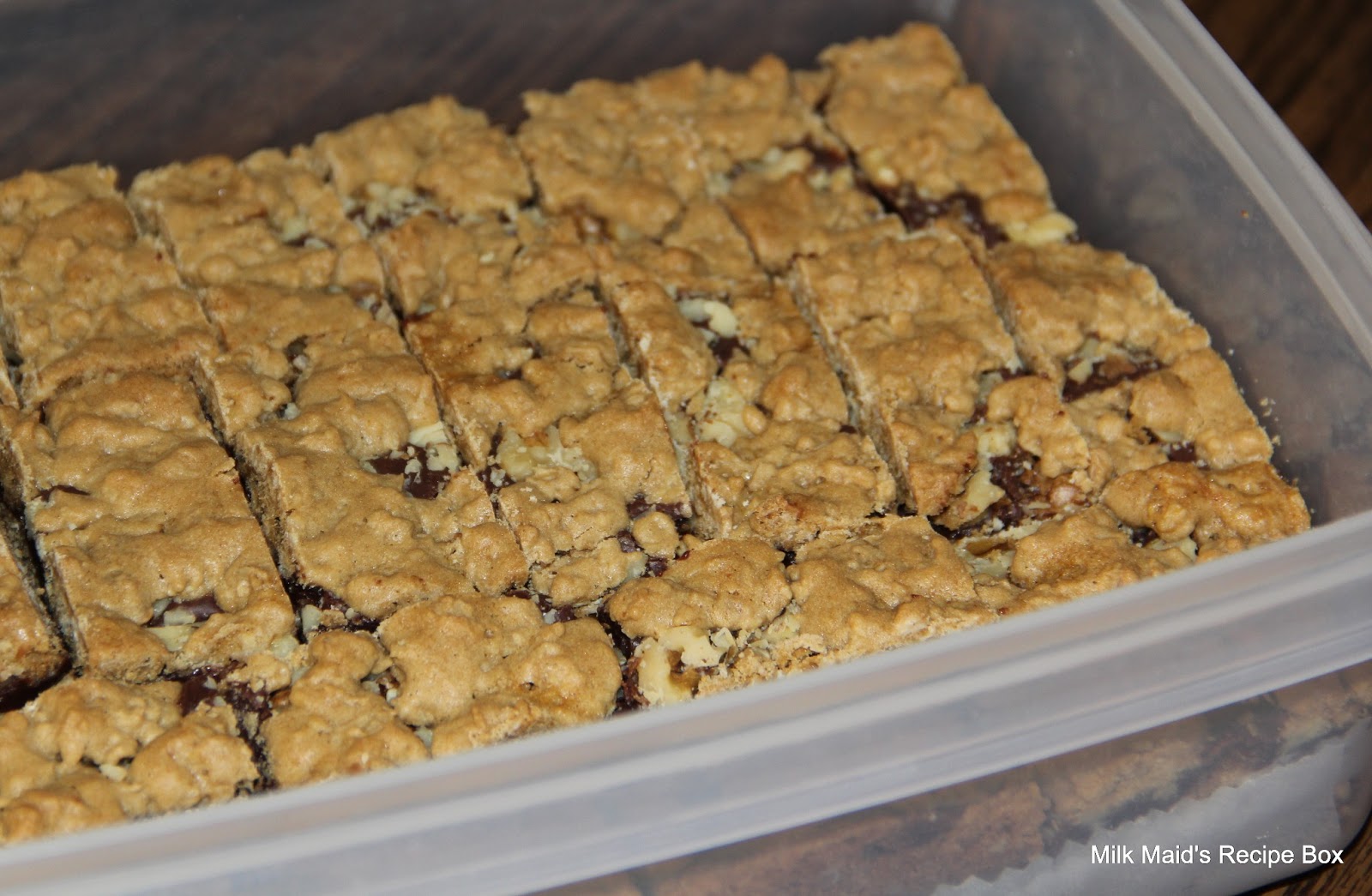 Milkmaid's Recipe Box Fudge Nut Bars (Fudge Jumble Bars?)