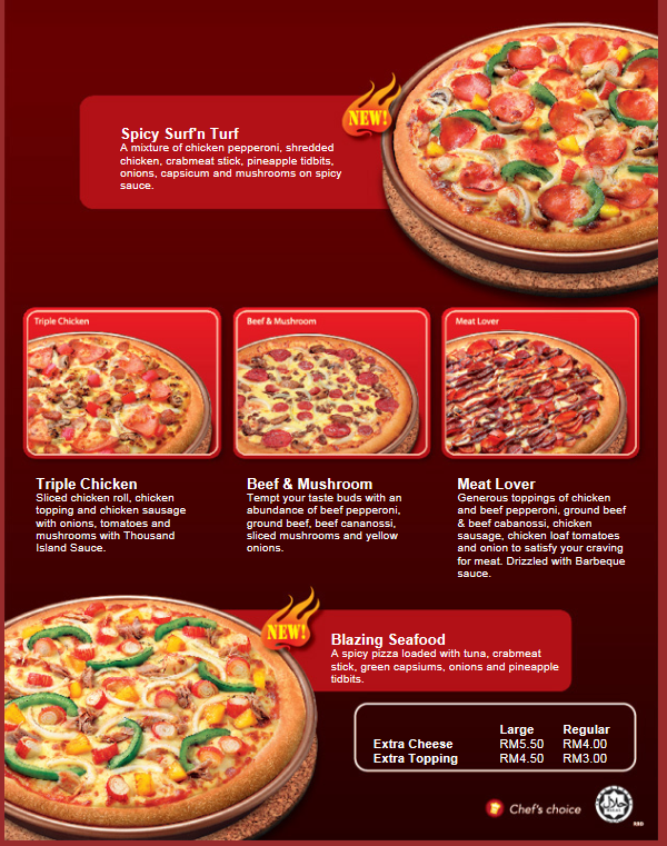 Pizza Hut Menu Menu Untuk Pizza Hut Imbi Kuala Lumpur
