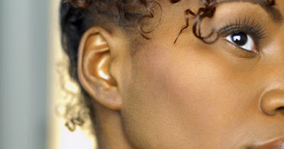 African American woman's ear
