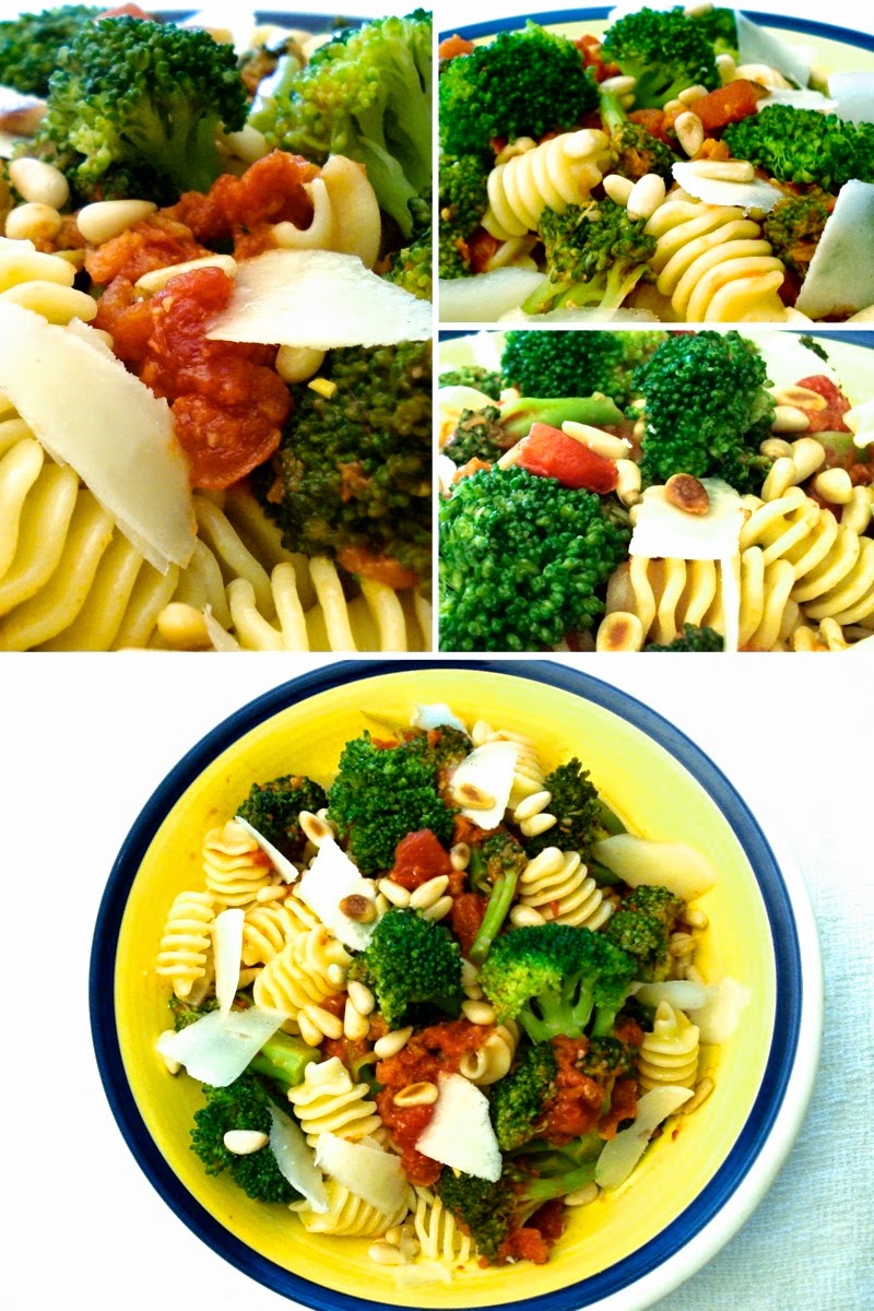 1 recette de pesto Radiatori aux Brocolis, Tomates et Pignons de Pin