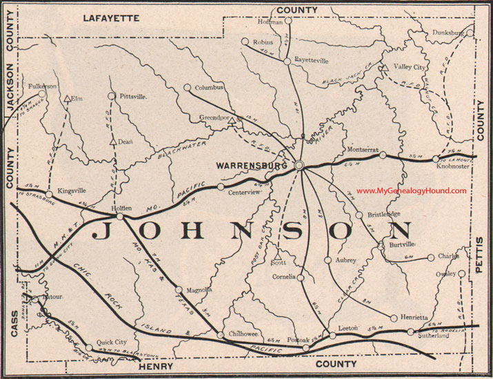 Johnson County and Western Missouri History A Directory of Towns