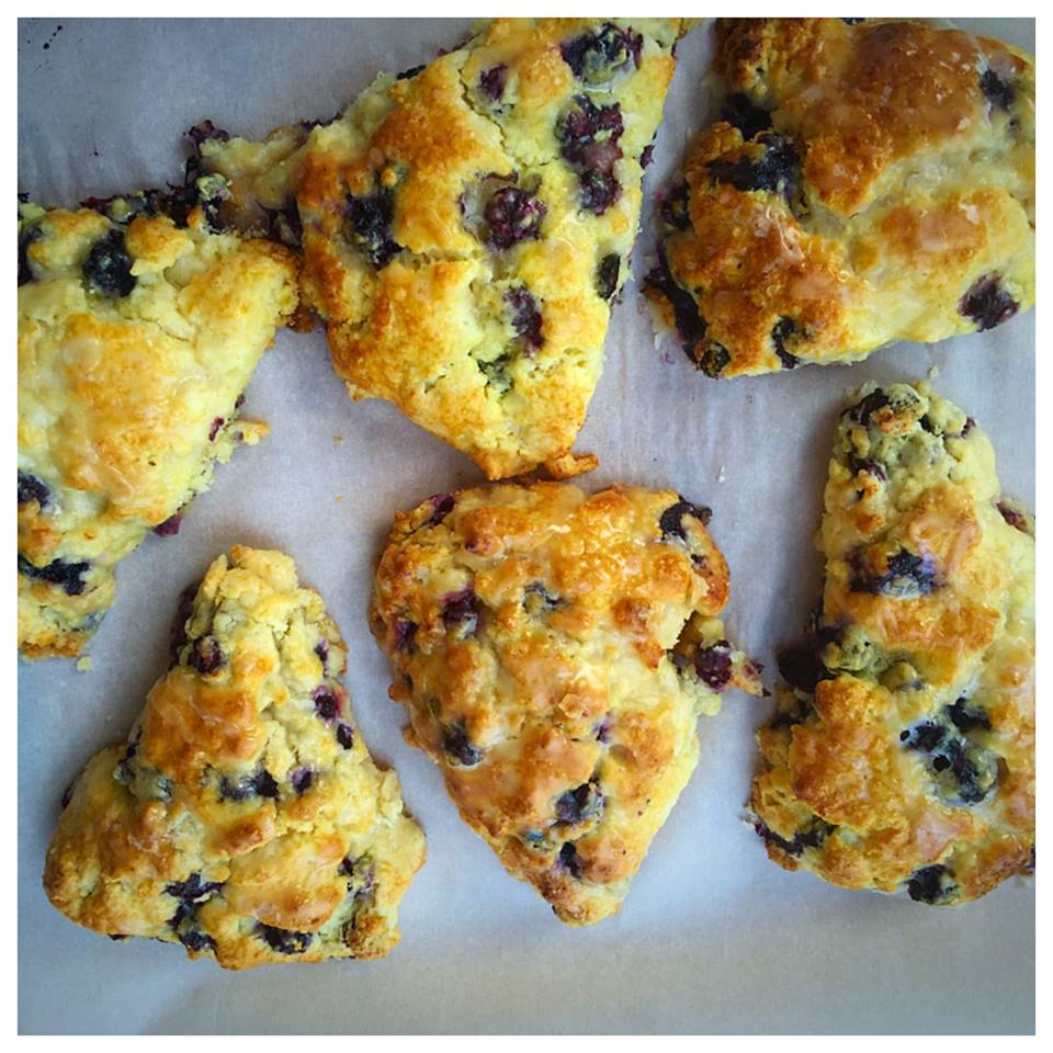 Buttermilk Glazed Lemon Blueberry Scones Three Friends and a Fork
