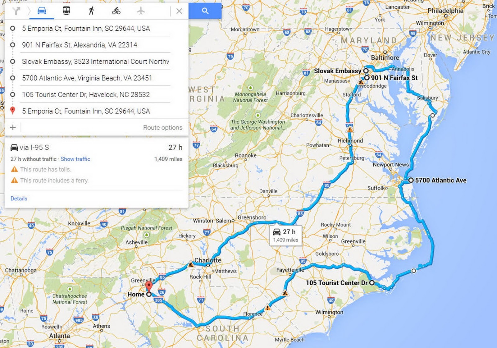 Franka, Henni, Pierre & Eva 2015 Road Trip Washington DC/Virginia