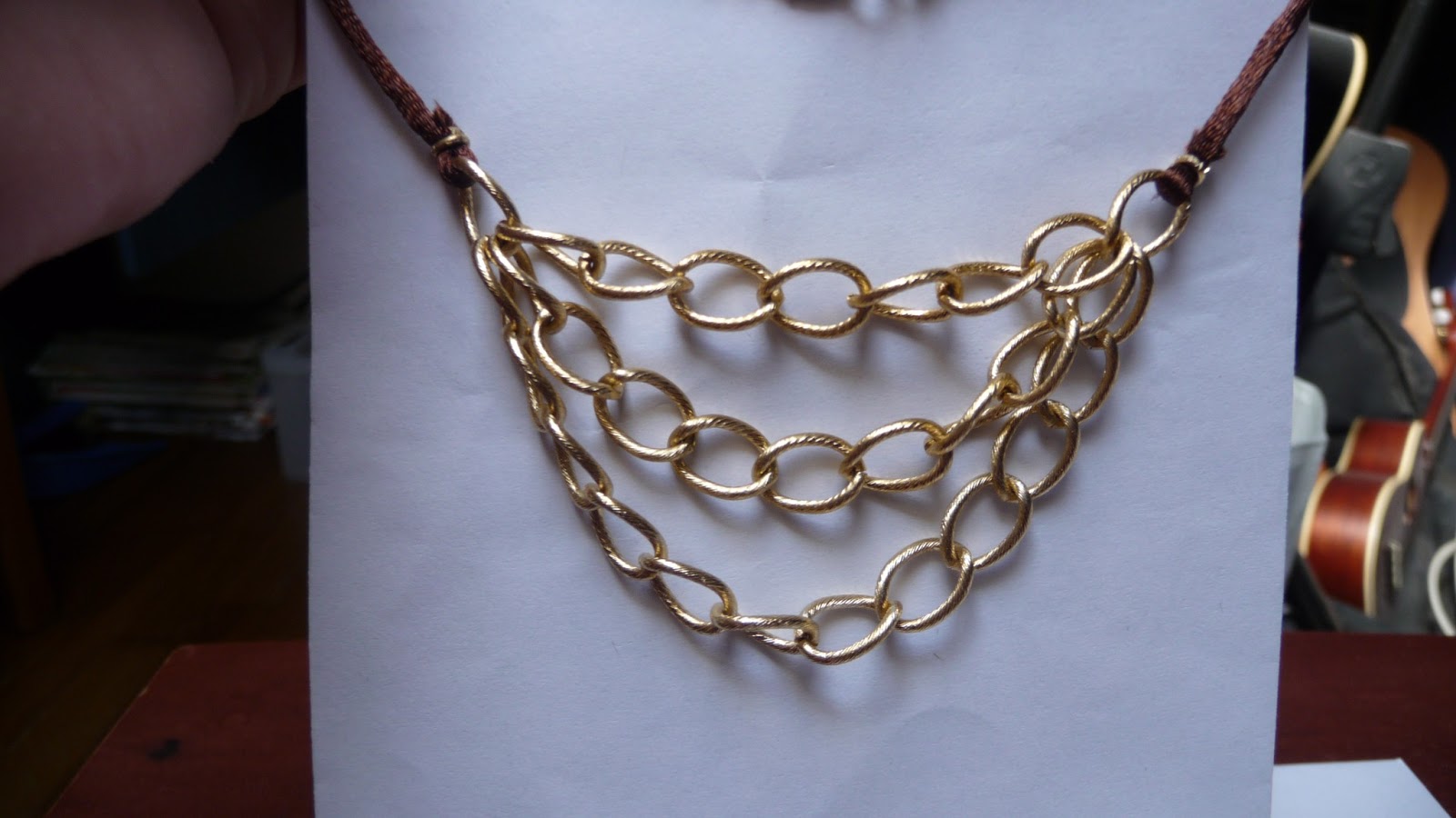 Beads and Stuff Gold chain and silk cord necklace (tutorial)