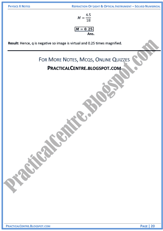 refraction-of-light-and-optical-instruments-solved-numericals-example-and-problem-physics-x