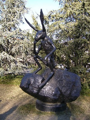 Thinker on a Rock by Barry Flanagan