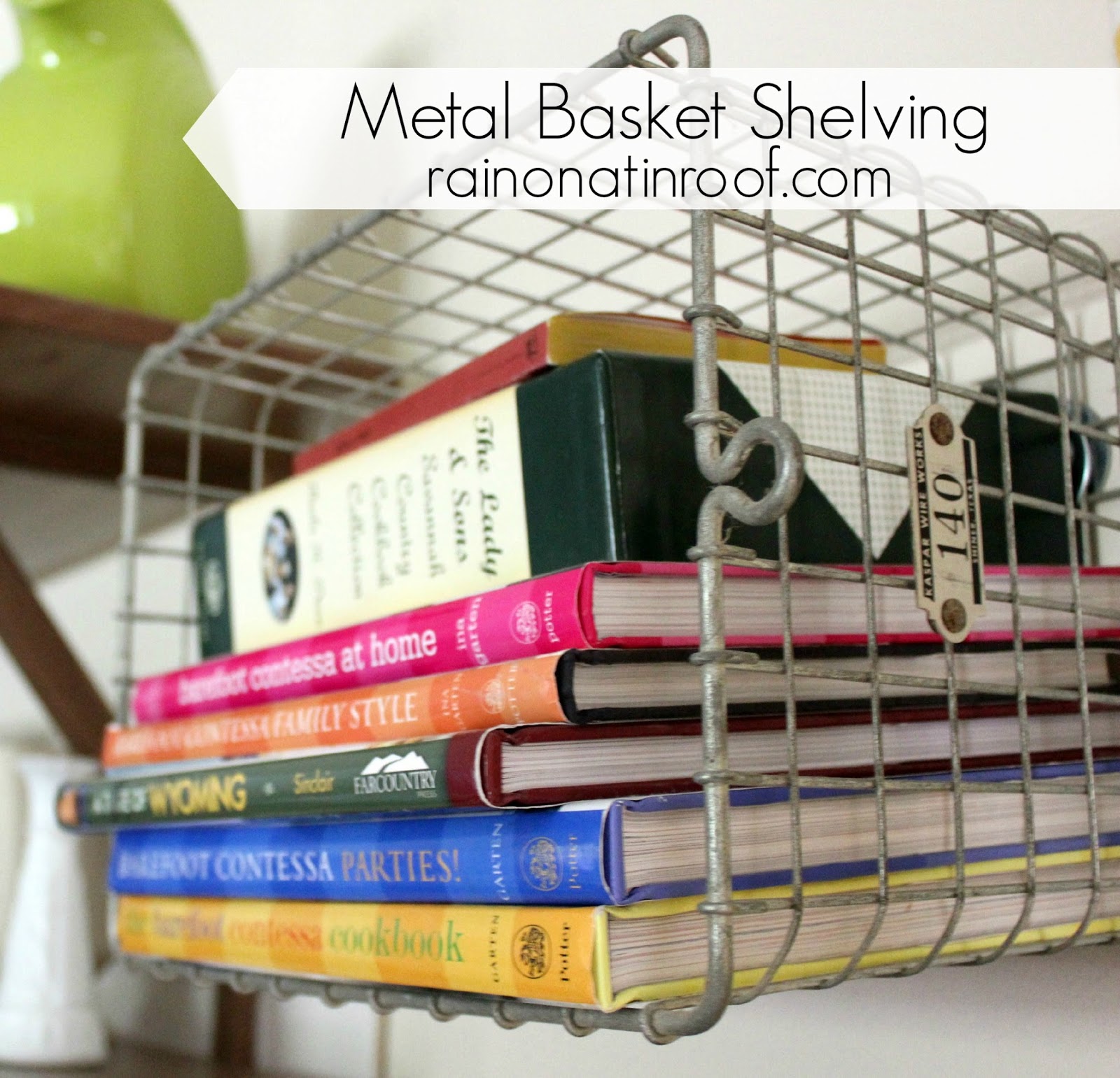 DIY Metal Basket Shelving (With Old Locker Baskets)