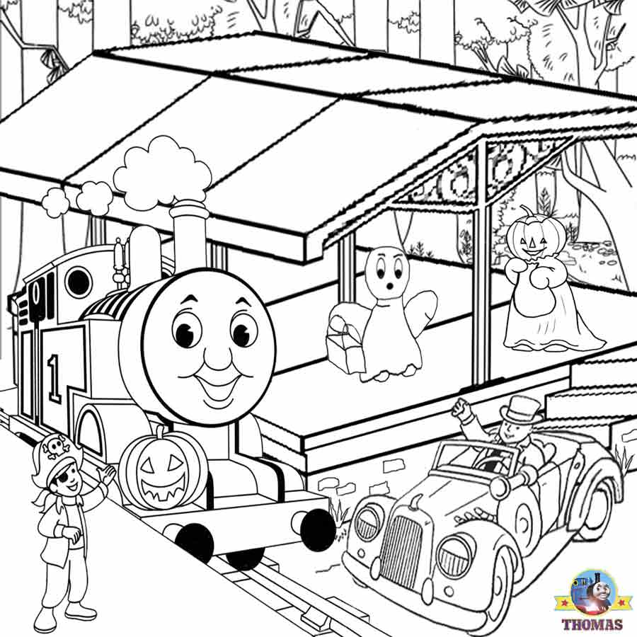 223 Cute Thomas The Train Halloween Coloring Pages for Adult
