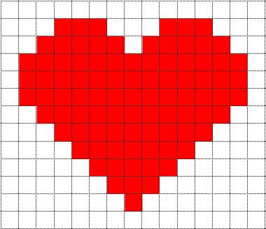 Minecraft Pixel Art Templates: Love Heart