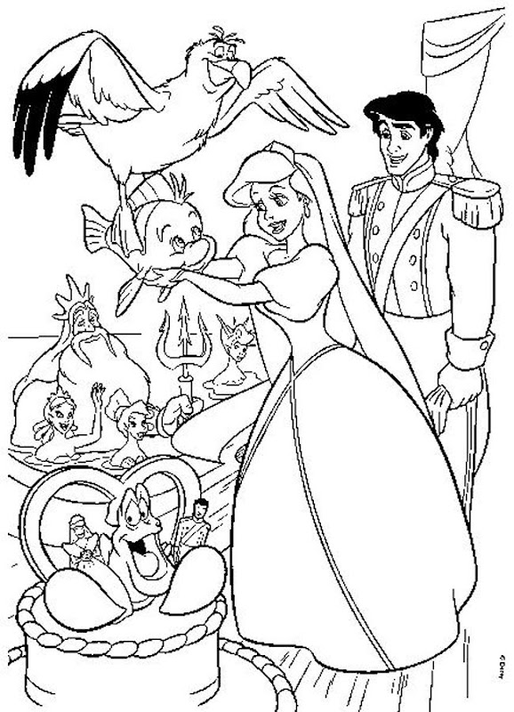 Disney Princess and Animals Coloring Pages To Kids title=