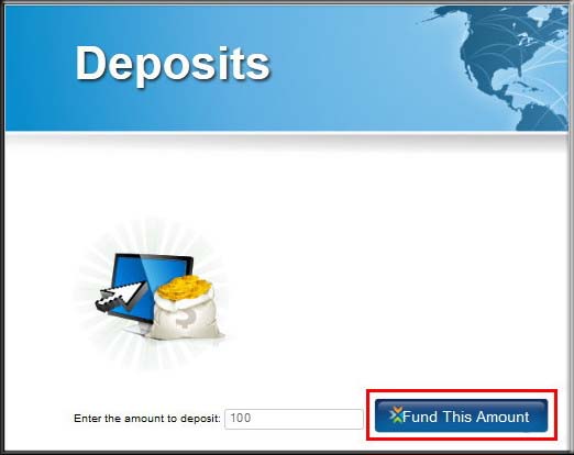 Deposit via perfect money
