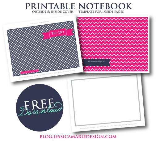 jessica marie design blog printable customizable 5x7 notebook printable notebook covers