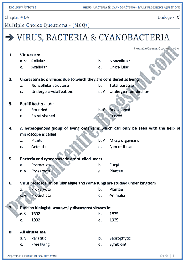 virus-bacteria-and-cyanobacteria-mcqs-biology-ix