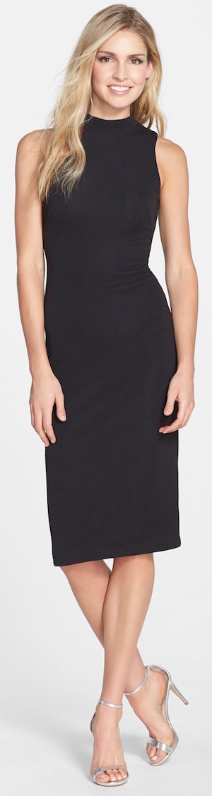 Gabby Skye Mock Neck Body-Con Midi Dress