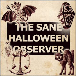 The Sane Halloween Observer Vintage Halloween and Karneval embossed cardboard diecut cardboard decorations from 1955 - devil, lantern, skeleton, cat
