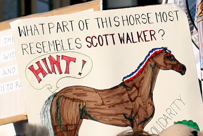 Wisconsin recall protest sign