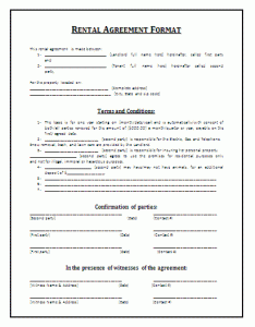 rental agreement letters