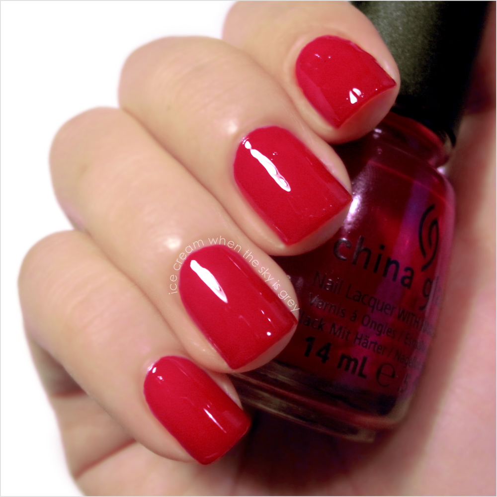 ice cream when the sky is grey China Glaze Poinsettia Nail PolishLet