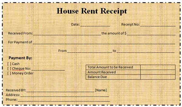 House Rent Receipt India