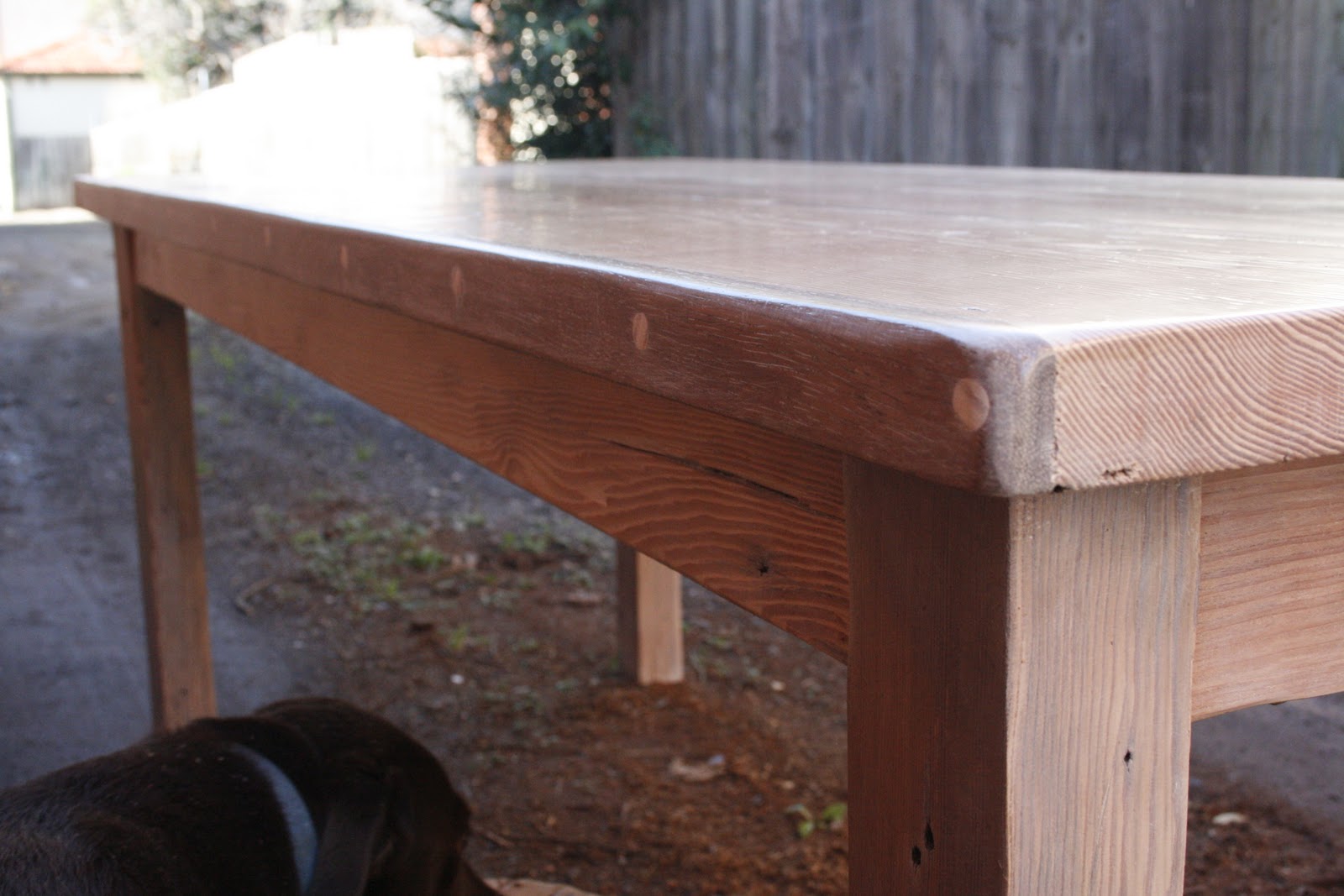 Bombora Custom Designs Recycled lime washed Oregon farm style dining table