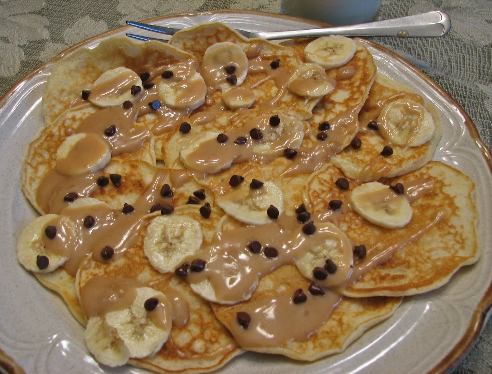 Delectably Mine Buttermilk Pancakes with Peanut Butter Glaze