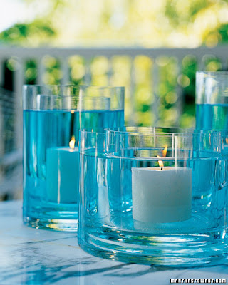 Bougies dans vase large Martha Stewart via Nat et nature