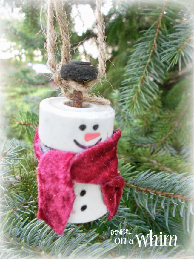 Electric Fence Insulators Repurposed into Snowmen Ornaments from Denise on a Whim