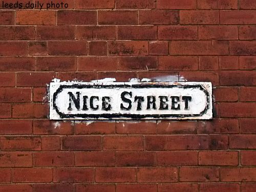 Picture of Nice Street sign in Harehills, Leeds Nice Street Sign Leeds