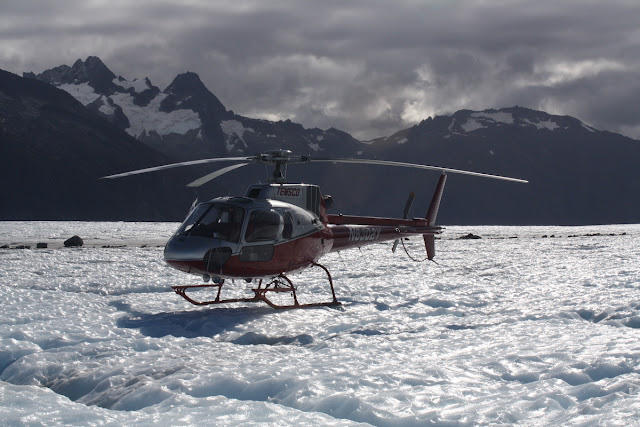 Helicopter on Mendenhall Glacier