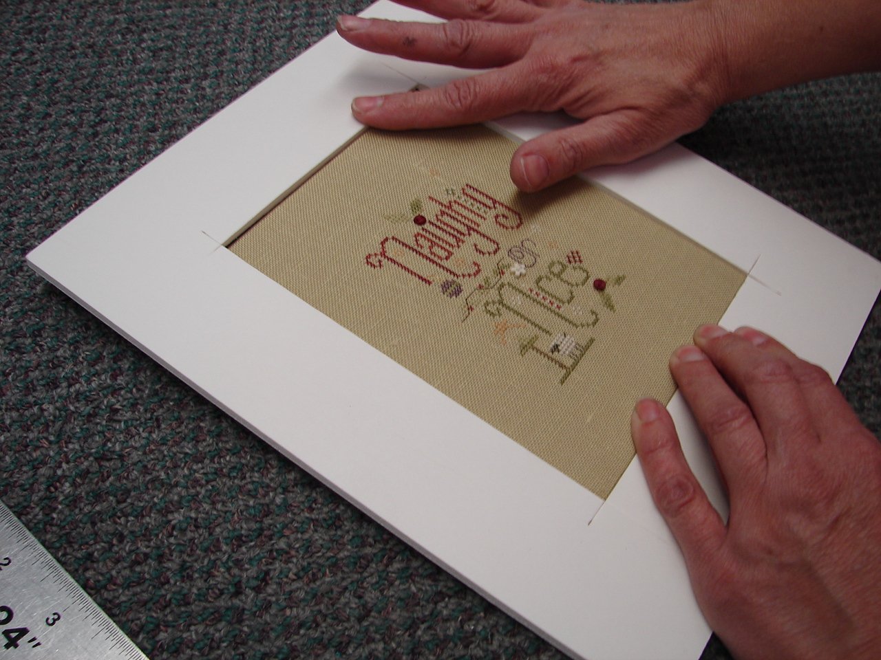 Rensel Studio How to stretch a cross stitch for matting