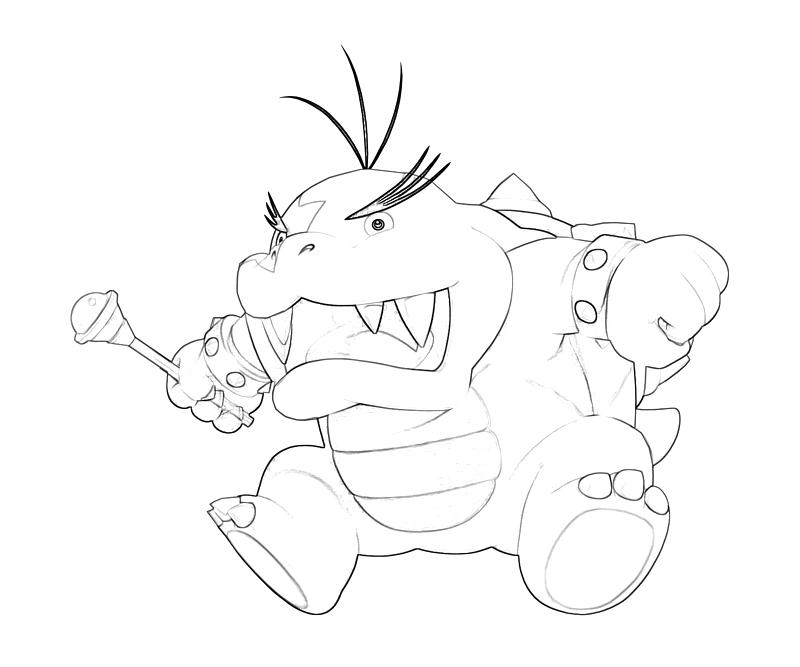 Koopa Coloring Larry Pages Sketch Coloring Page.