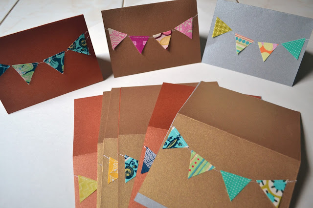 fabric scraps bunting cards