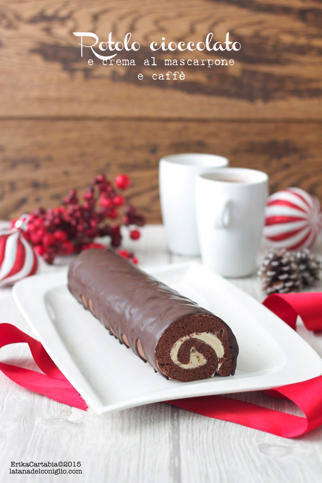Tronchetto Di Natale Con Crema Al Mascarpone.Rotolo Cioccolato E Crema Al Mascarpone E Caffe La Tana Del Coniglio