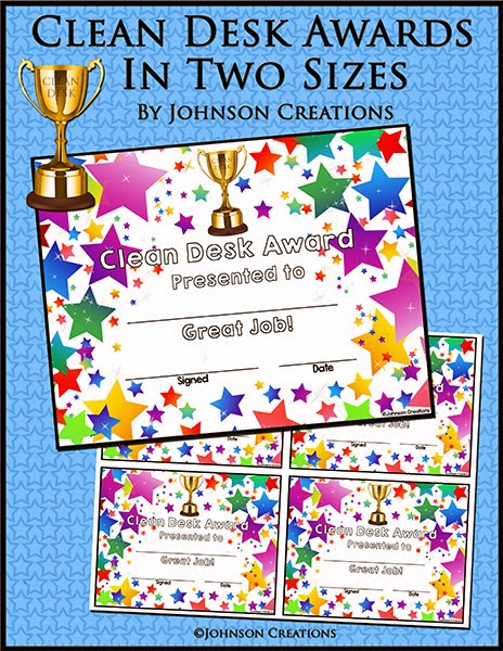 Johnson Creations Clean Desk Awards In Two Sizes