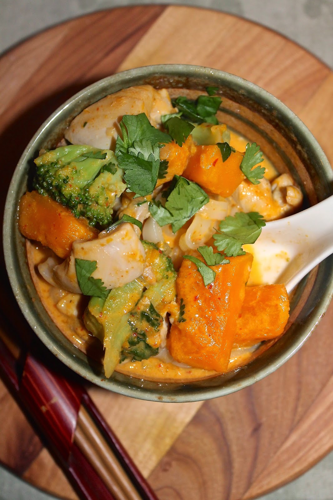 Savory Moments Chicken and kabocha squash red curry