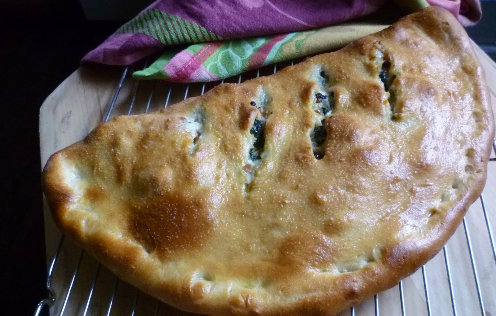 For Love of the Table Four Cheese Calzone with Kale & Prosciutto