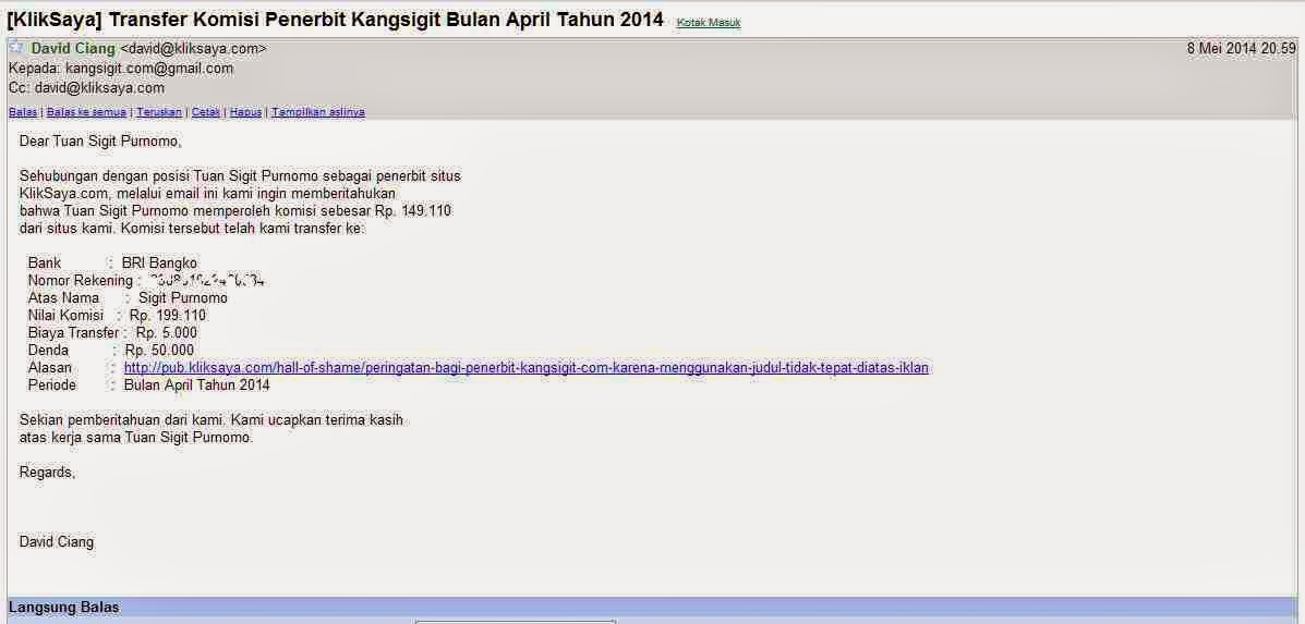 Email pemberitahuan InboxEmail