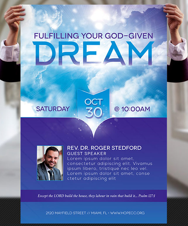 dream church flyer and poster template inspiks market graphicmule church poster