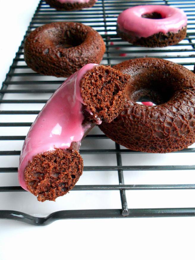 RaspberryGlazed Chocolate Cake Donuts CookingForACure Confessions