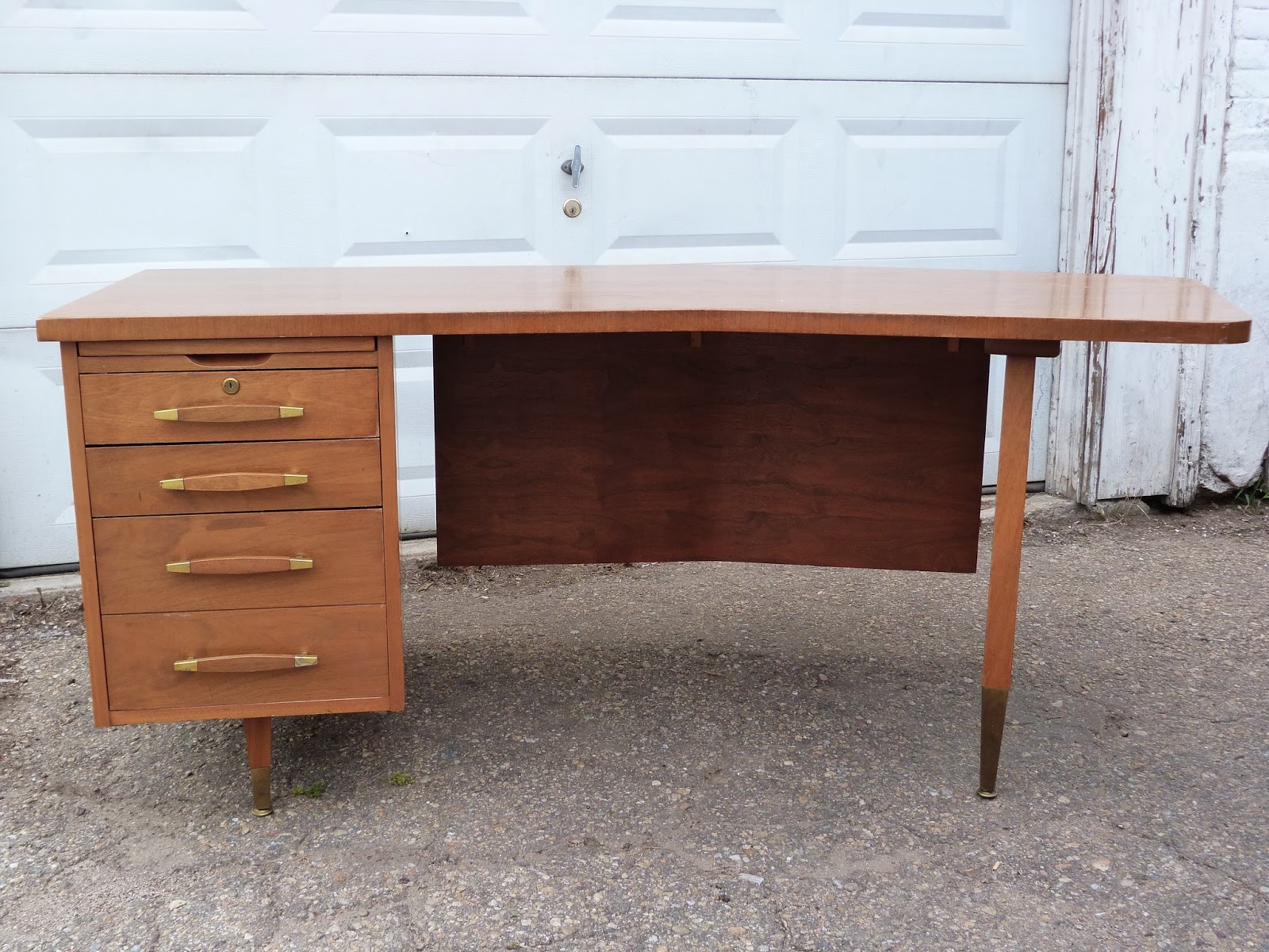 Mid Century Alma Executive Desk Modern Front