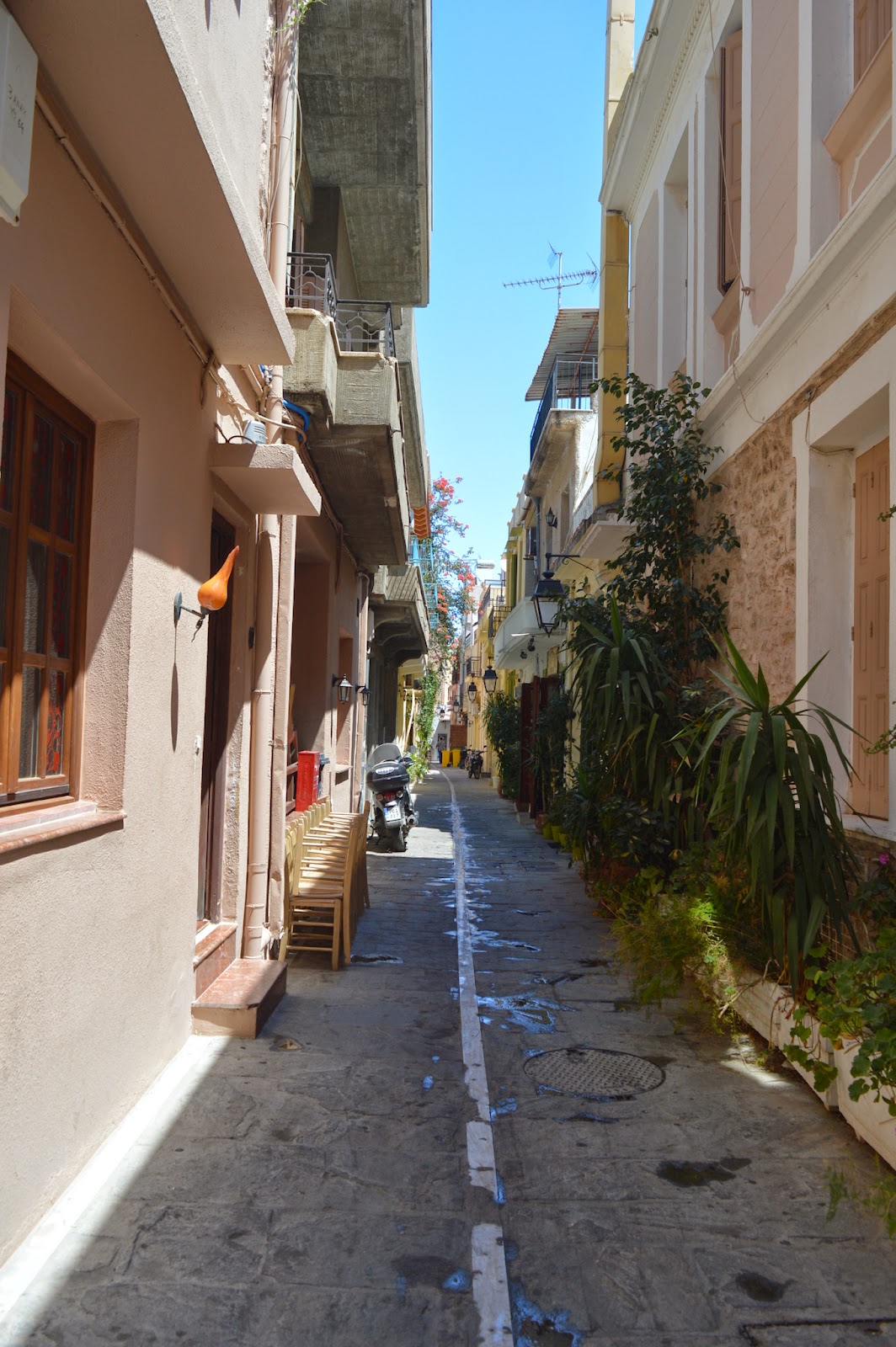 Small road inside the old town of Rethimno in Crete, Greece. Small road inside the old town of Rethimno in Crete, Greece.