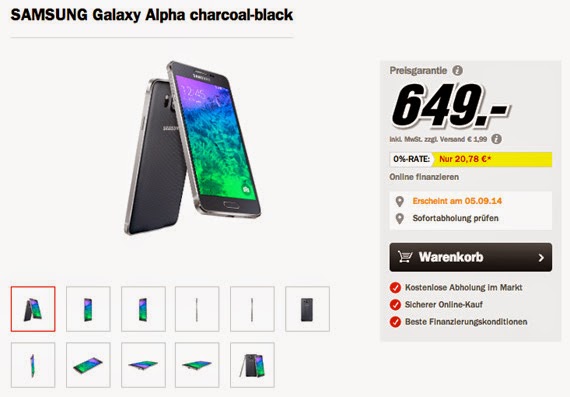 Samsung Galaxy Alpha, Τιμή 649 ευρώ και διάθεση τον Σεπτέμβριο