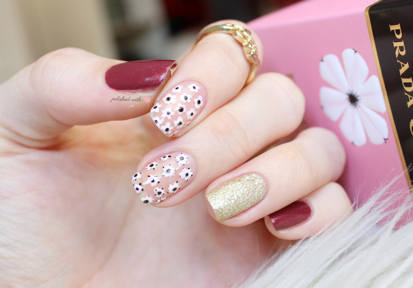 French Nageldesign Variation mit dotting tool für Anfänger